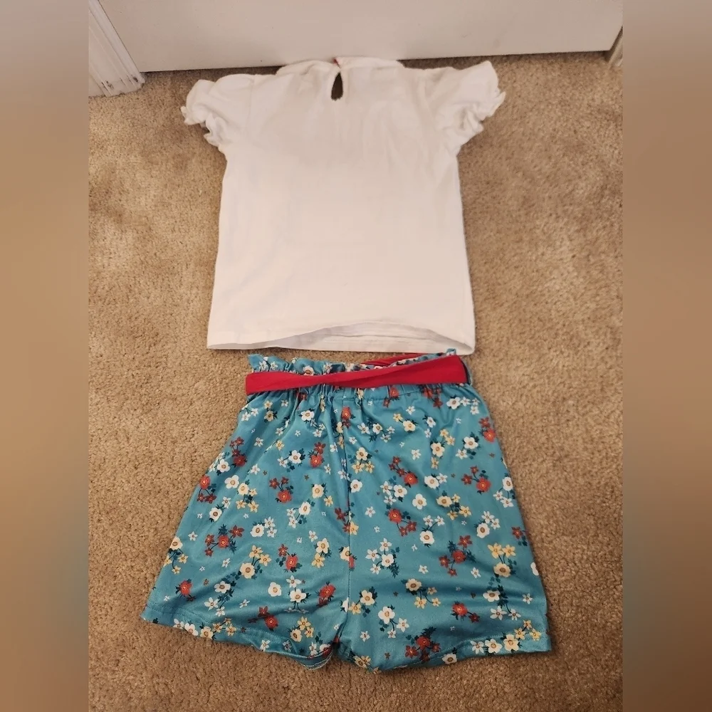 Marie Nicole 2 Piece Outfit Set Back To School Blue Shorts Top Size 3XL 7t #H295